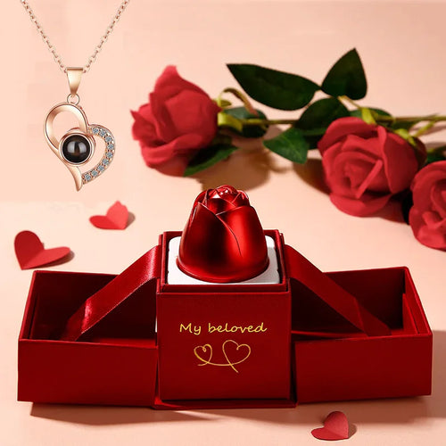 New in Rose Jewelry Box for Necklace Pendant