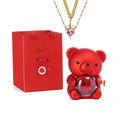 Mini Teddy Bear with Preserved Rose with Necklace